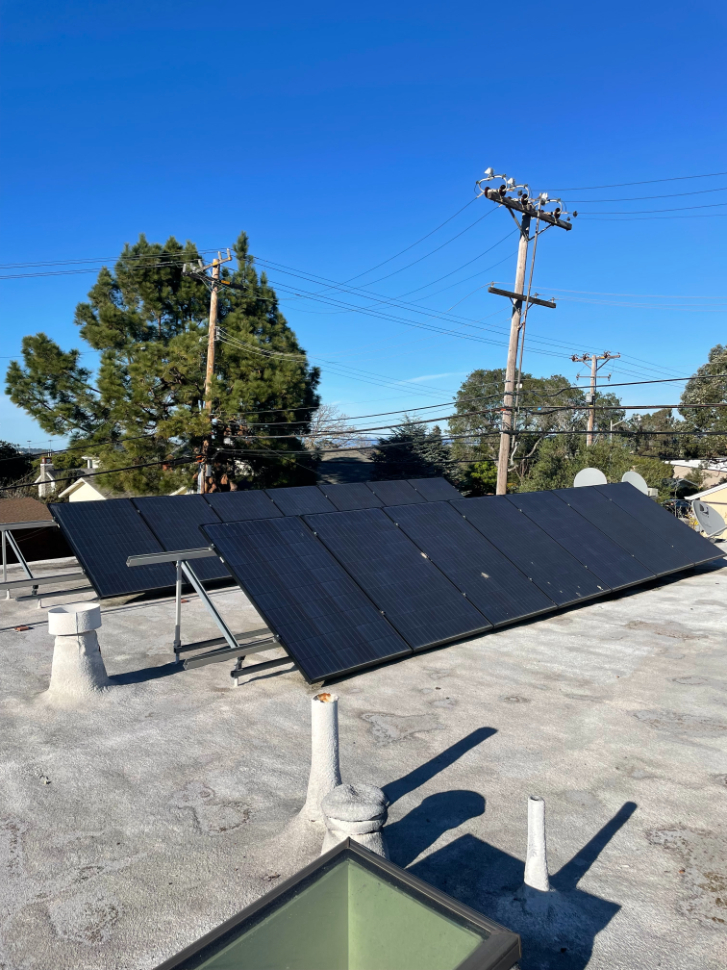 Solar panel flat roof install